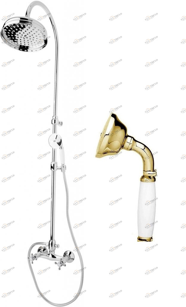Душевая стойка со смесителем, верхним и ручным душем CEZARES GOLF-CD-03/24-Bi