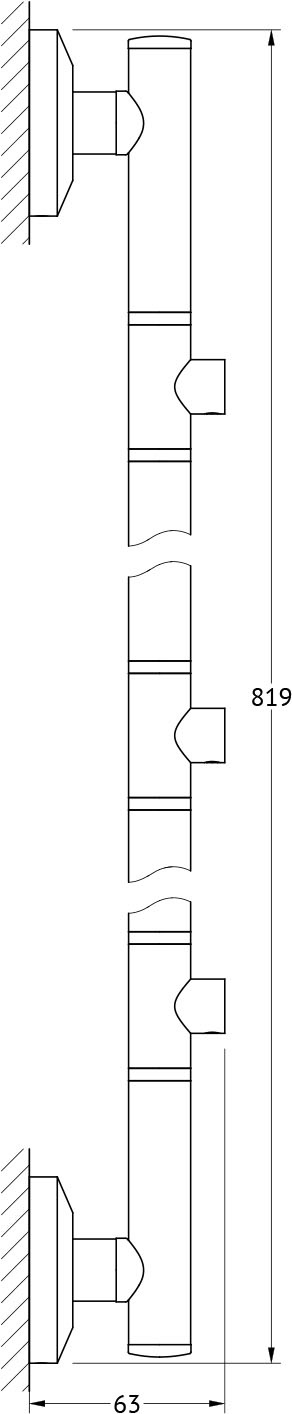 STA 075 Штанга для 3-х аксессуаров 82 cm FBS Standard - Вид №1