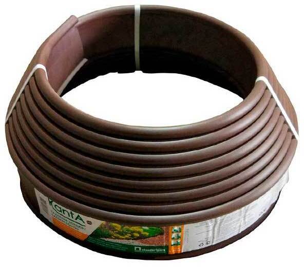 Садовый бордюр "Канта", коричневый ГеоПластБорд