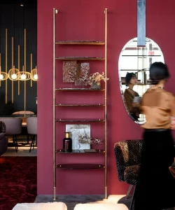 Borzalino Настенный книжный шкаф из дерева и стекла