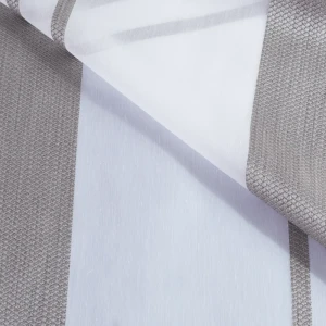 Тюль 1 м/п Полоса микровуаль 300 см цвет белый-коричневый