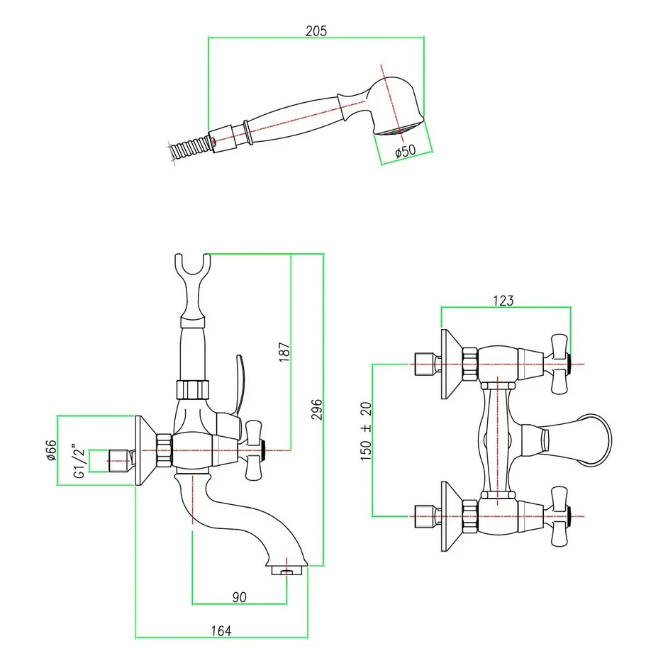 AM720201065(153) Смеситель для ванны , бронза Webert Armony - Вид №1