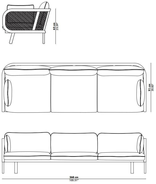 BuzziSpace 3-х местный тканевый диван Buzzicane sun-id-1422262 - Вид №1