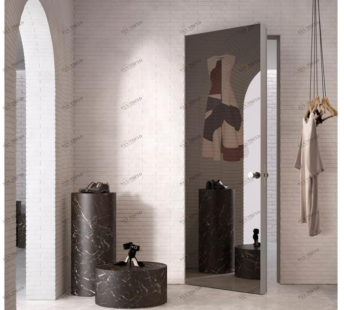 ALBED Распашная дверь заподлицо со стеной из зеркального стекла Integra sun-id-1495693