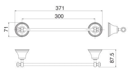 Держатель для полотенец Rubinetterie Treemme 8200 ARCH-00078153 - Вид №2