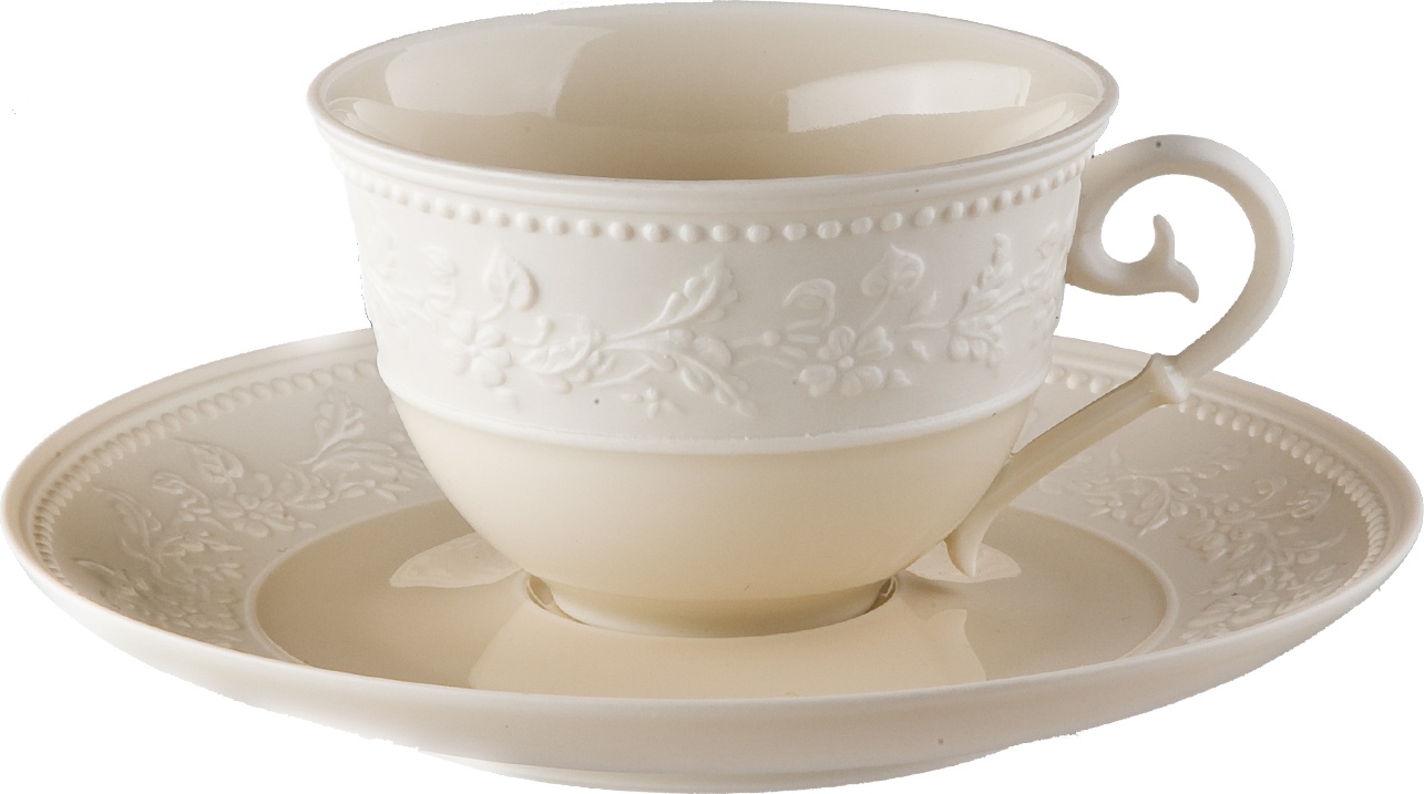 10523393 JL Coquet Чашка чайная с блюдцем 160мл "Джорджия Айвори" Фарфор 
