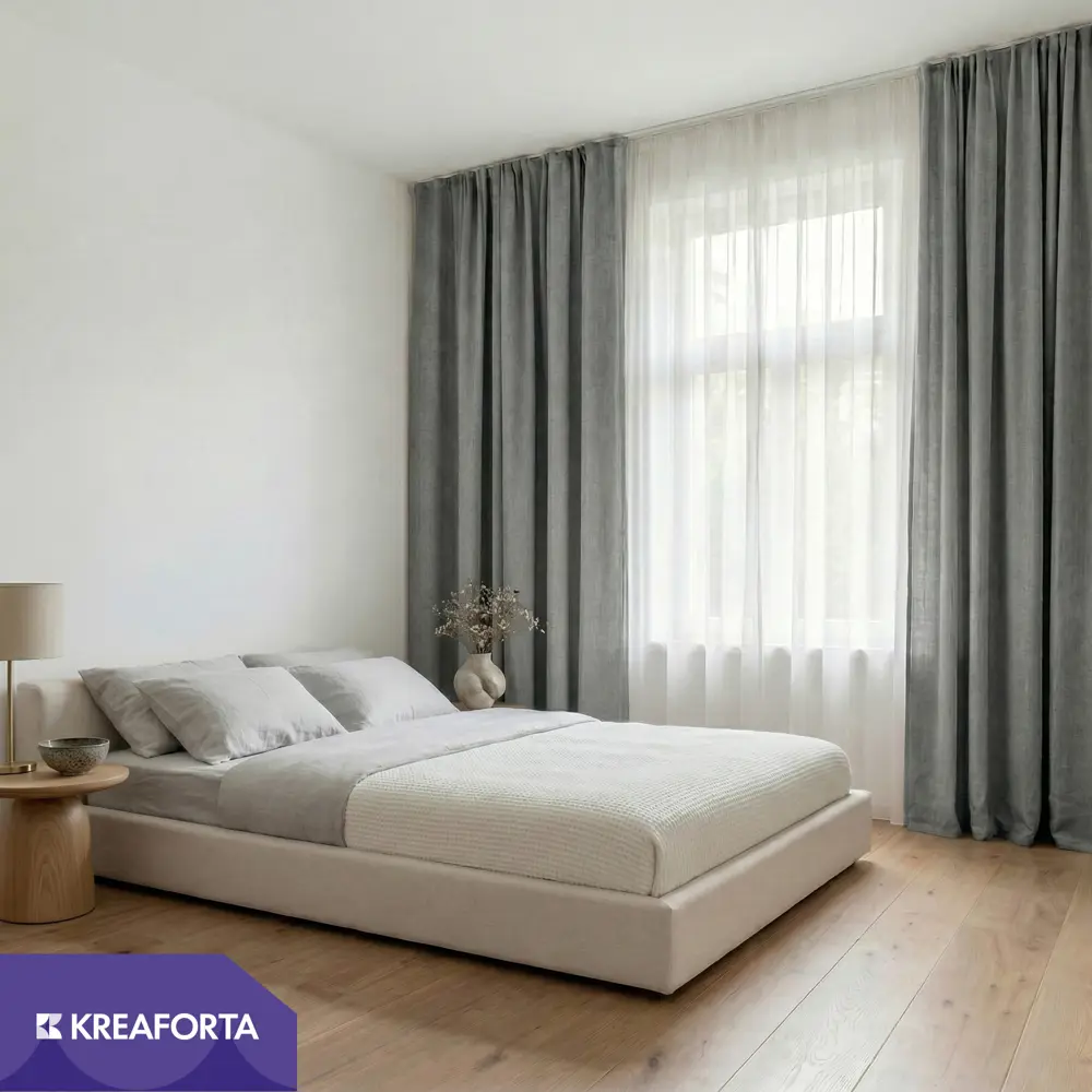 Штора на ленте со скрытыми петлями KREAFORTA Looks 200x260 см цвет серый 89417941 STLM-2040937  - Вид №11