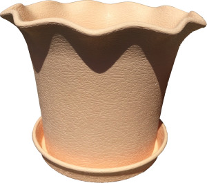 402-4 Горшок д/цветов с поддоном Le Fleur d=13,5 1.0 Л. Бежевый Цветочная коллекция