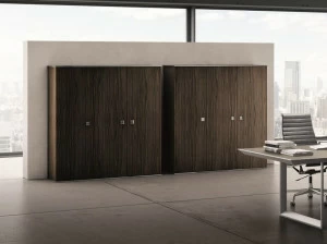 IFT Высокий офисный шкаф из черного дерева 45/90