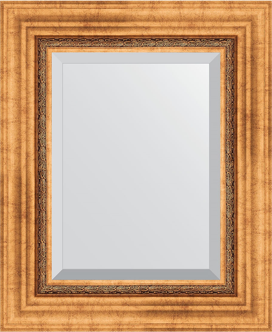 BY 3360 Зеркало с фацетом в багетной раме - римское золото 88 mm EVOFORM Exclusive