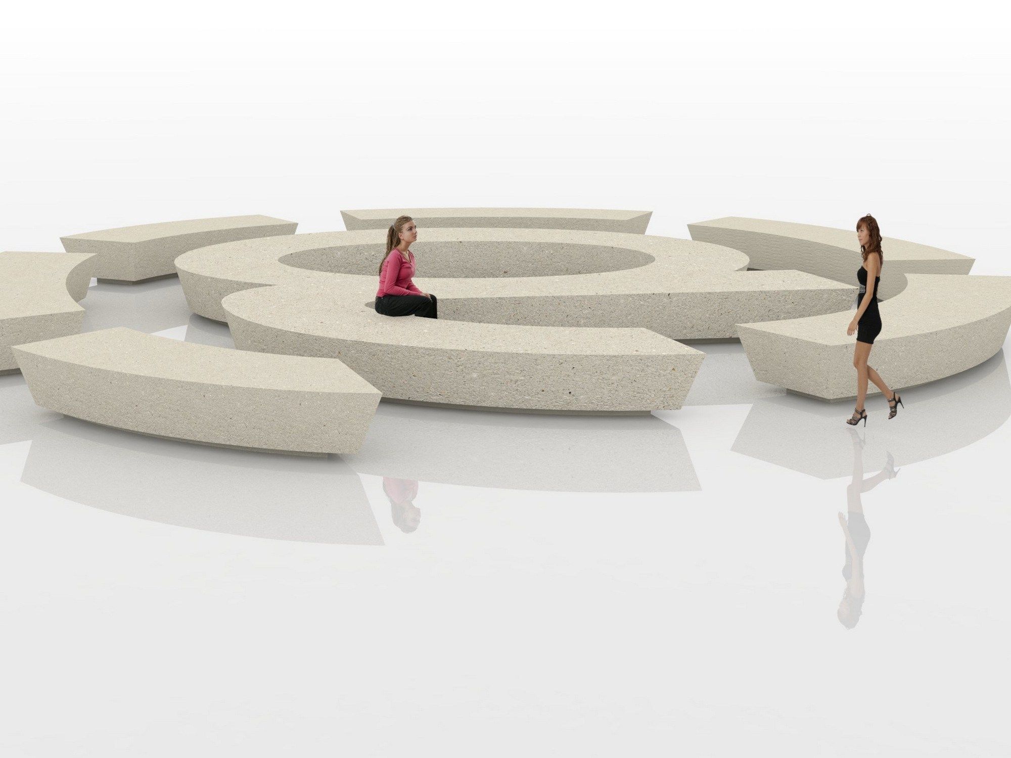 Реконструированная каменная модульная скамья без спинки Viscio Urban Design COMPOST@ ARCH-00045305 - Вид №1