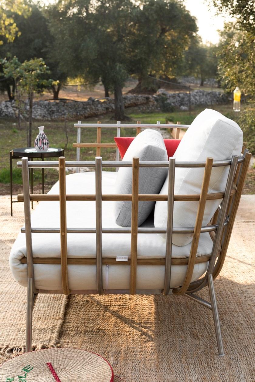 Unopiù Садовое кресло из нержавеющей стали и тика Tweed Twepol - Вид №2