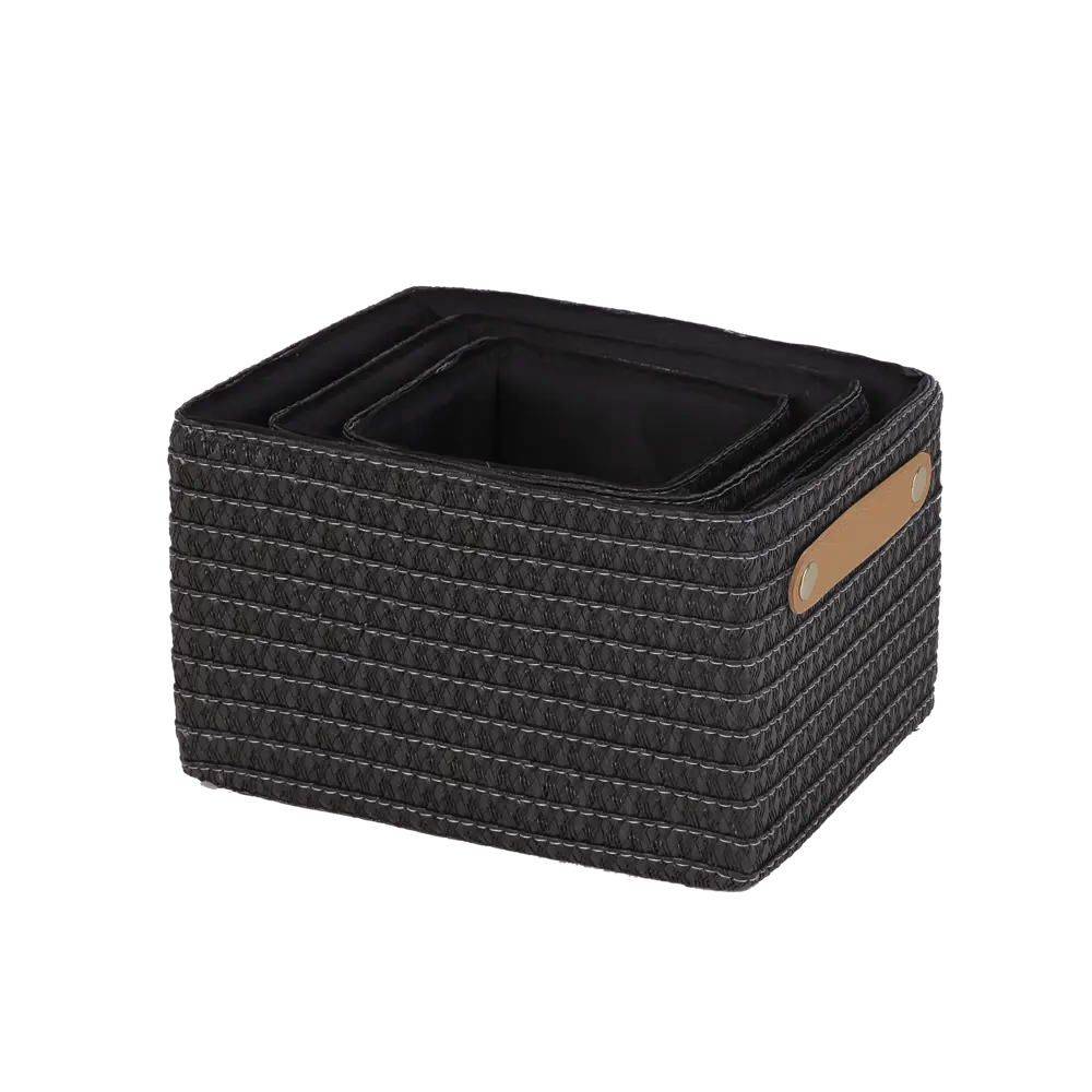Набор корзин Sensea Paille 19x16x24.5 см цвет тёмно-серый 3 шт. 82801796 STLM-2160973 Без серии - Вид №2