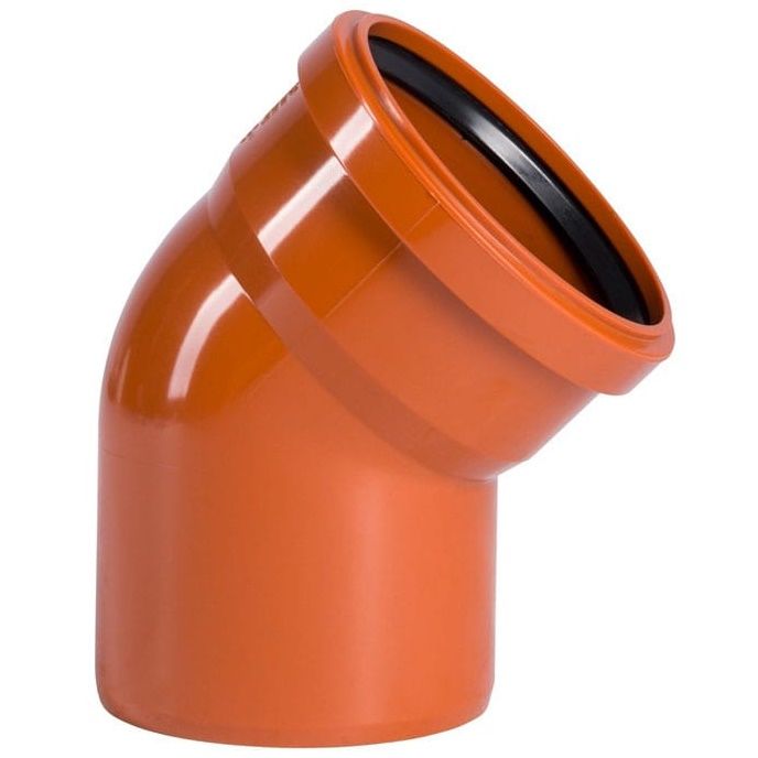 Отвод канализационный ПВХ 110мм 30° рыжий Политек 6382 - Вид №1