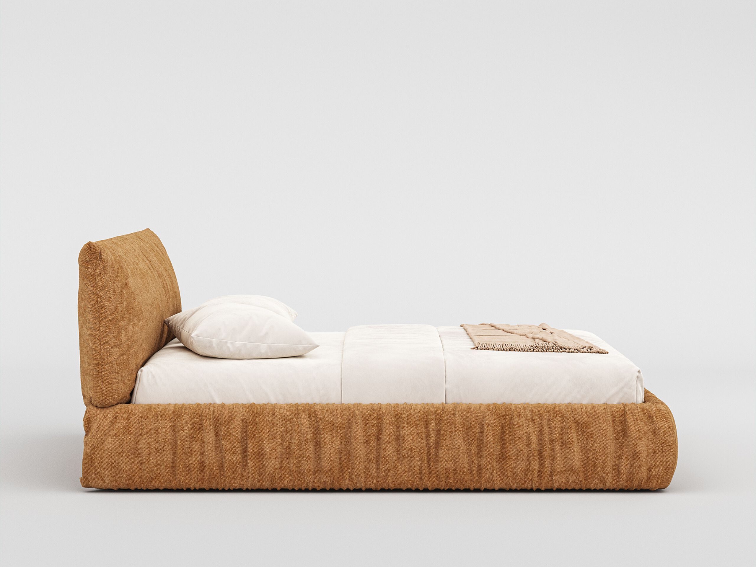 Двуспальная кровать-контейнер с мягким изголовьем Woodsoft KEMI ARCH-00148708 - Вид №1