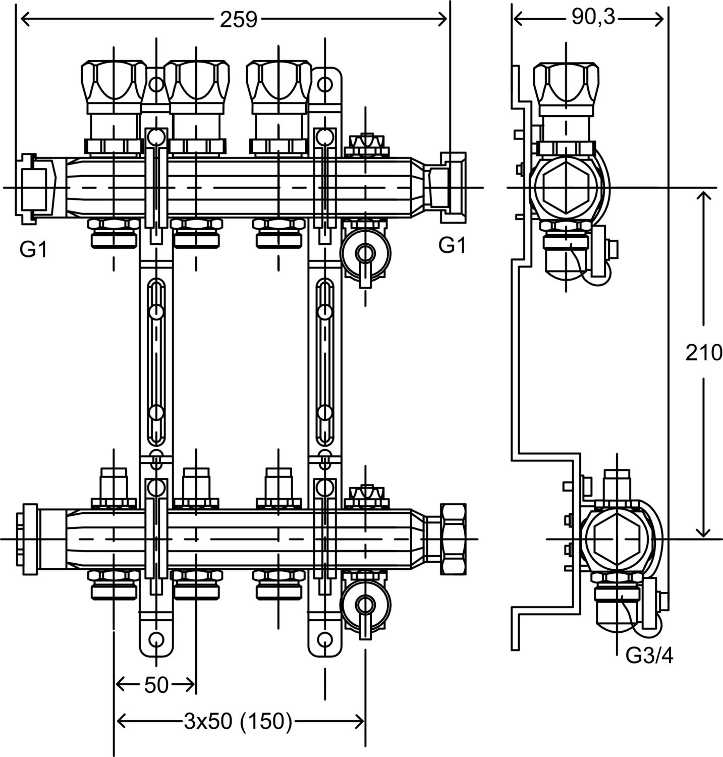 587 840 1) Модель 1006 Трубопроводные системы  Fonterra панельное отопление  Коллекторы  Нержавеющая сталь Santreyd  - Вид №2