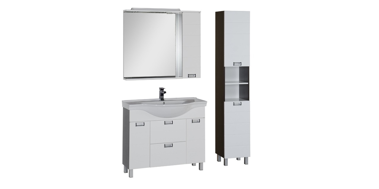 Комплект мебели Aquanet Сити 100 белый/венге 00173201 - Вид №1