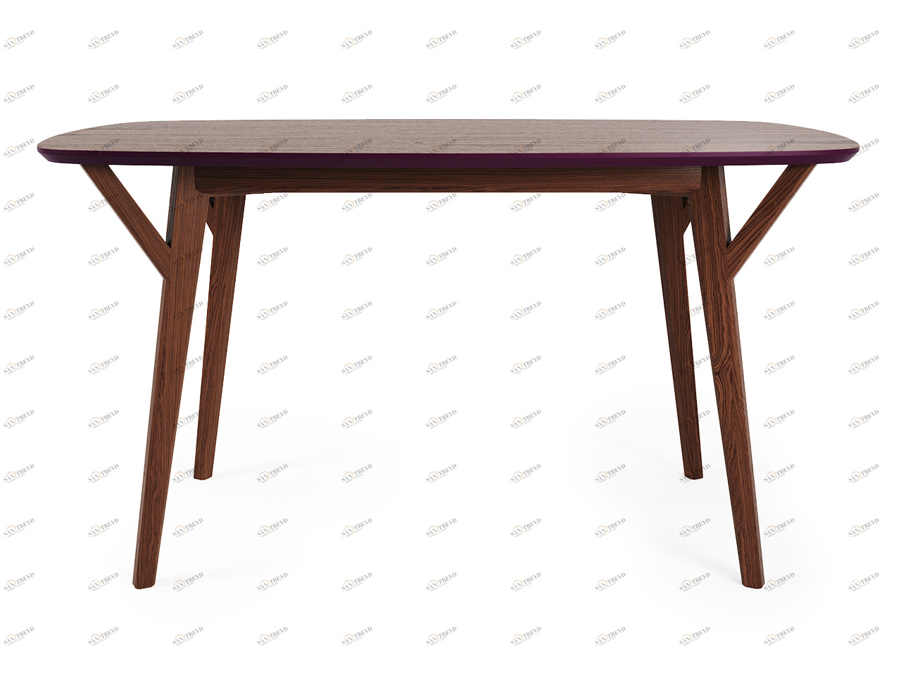 Обеденный стол прямоугольный дуб тобакко, имперский фиолет 140 см Proso THE IDEA  210028 Коричневый 