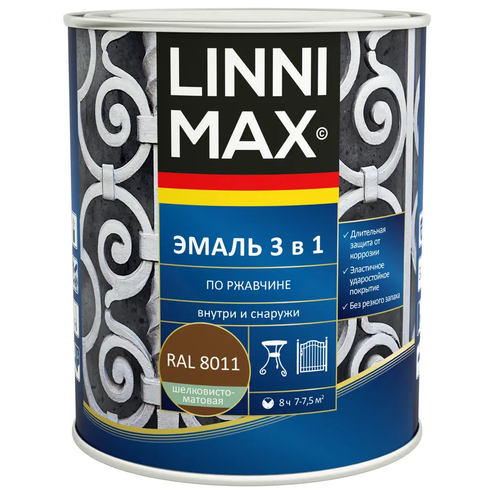 Грунт-эмаль LINNIMAX 3 в 1 по ржавчине - защита и декор в одном флаконе 89349593 STLM-0852733 - Вид №1