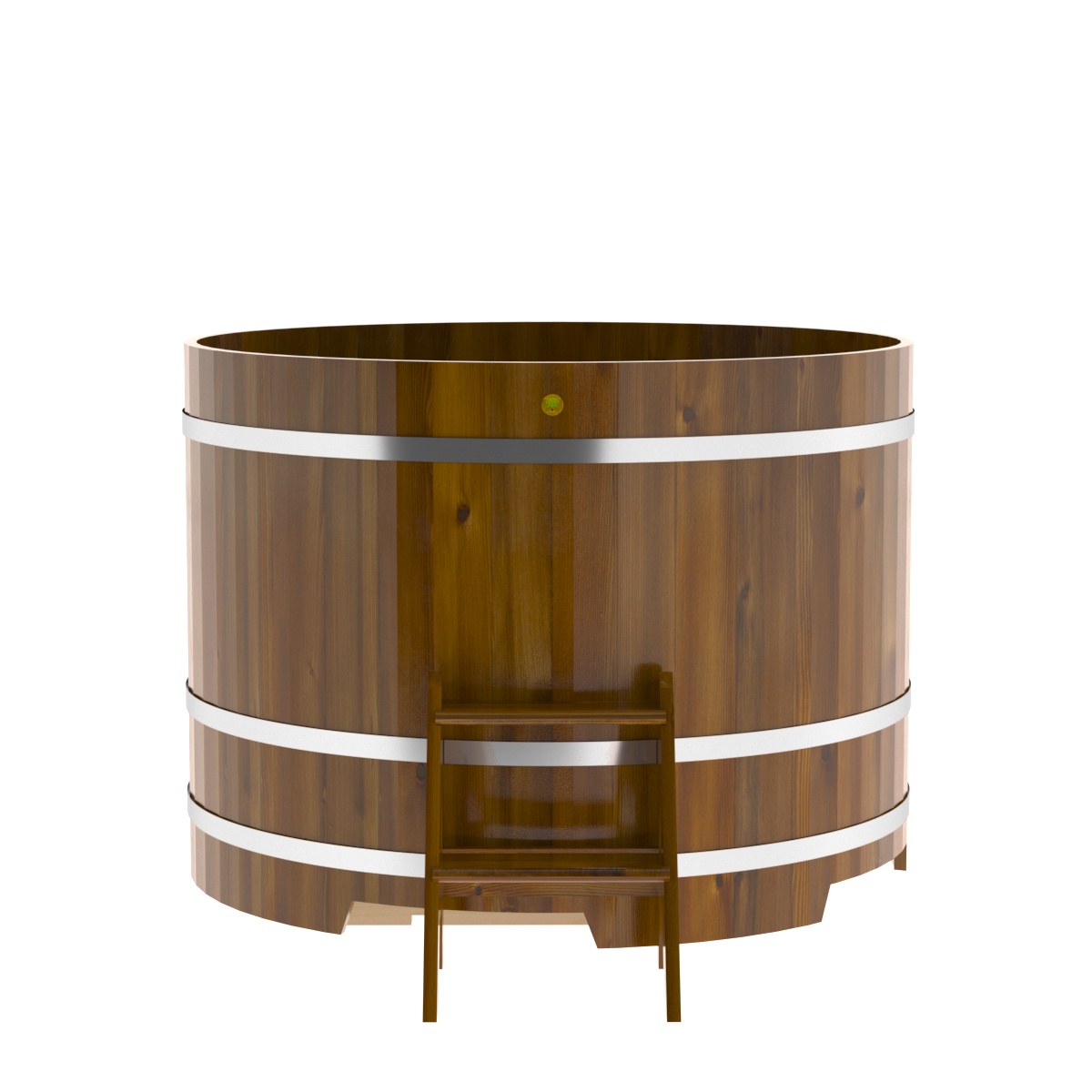 2232 Купель круглая из лиственницы Рустик d=1,50х1,1 мореная Alyarus  - Вид №4