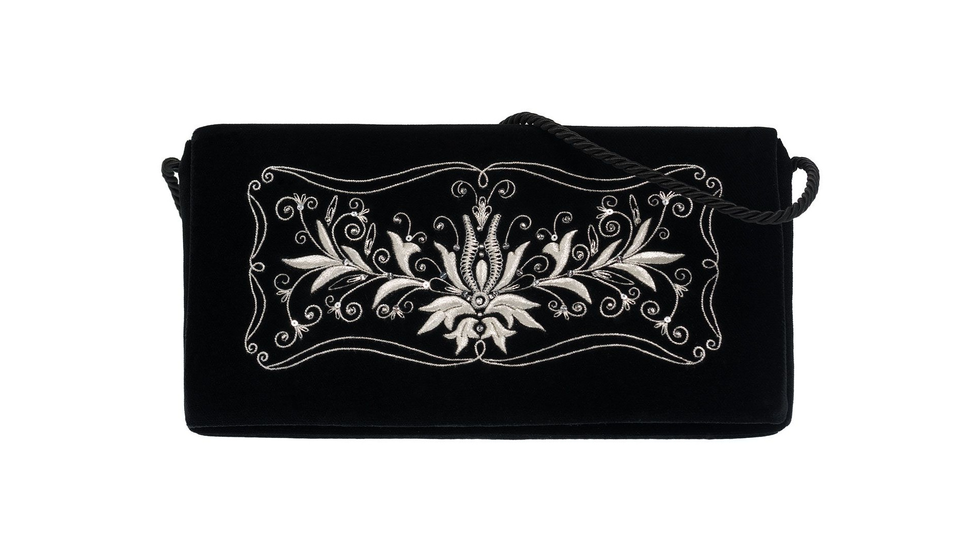 10660439 Торжокские золотошвеи Сумка "Очарование" бархат + креп (атлас) Разм. 13*25*3 Мод. 413-1 Бархат  - Вид №1