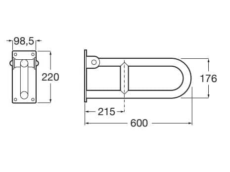 U-образная откидная ручка для ванной комнаты Roca ACCESS ARCH-00149444 - Вид №8