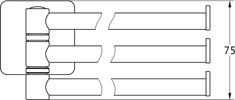 AVA 017 Держатель полотенец поворотный тройной 37 cm ELLUX Avantgarde - Вид №1