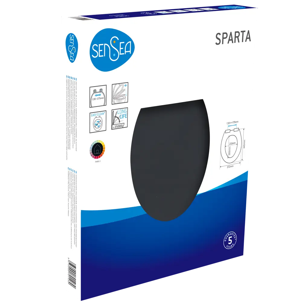 Сиденье для унитаза Sensea Sparta с микролифтом цвет тёмно-серый 82264213 STLM-2119283 - Вид №7