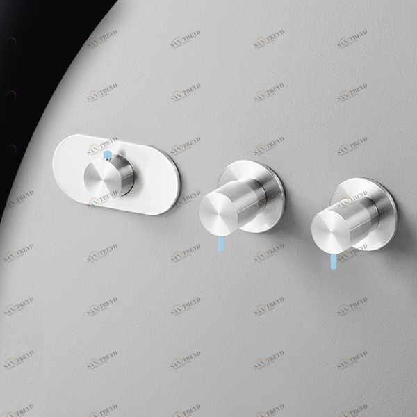 Термостат для душа глянцевая сталь с голубой ручкой Toki Radomonte TKI55LCIL27