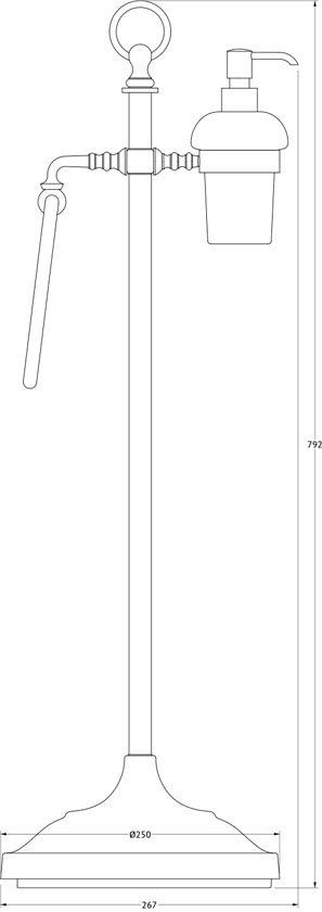 STI 432 Стойка с 2-мя аксессуарами для туалета с биде 80 cm 3SC STILMAR ANTIQUE SILVER Treesseci 3SC - Вид №1