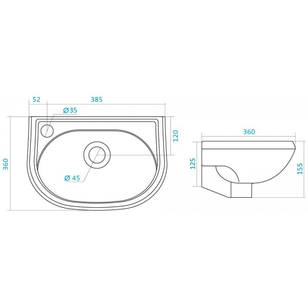 101620 Подвесная раковина настенная круглая SANTEK  белая  - Вид №1