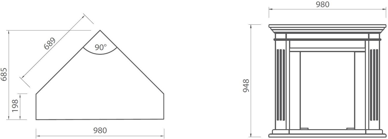 BRITISH FIRES Угловой металлический камин на биоэтаноле без дымохода sun-id-1381609 - Вид №1