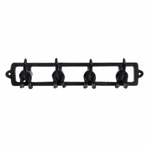 Вешалка настенная на 4 крючка черная 35 см "Хвостики" BLUMEN HAUS  00-3971639 Черный