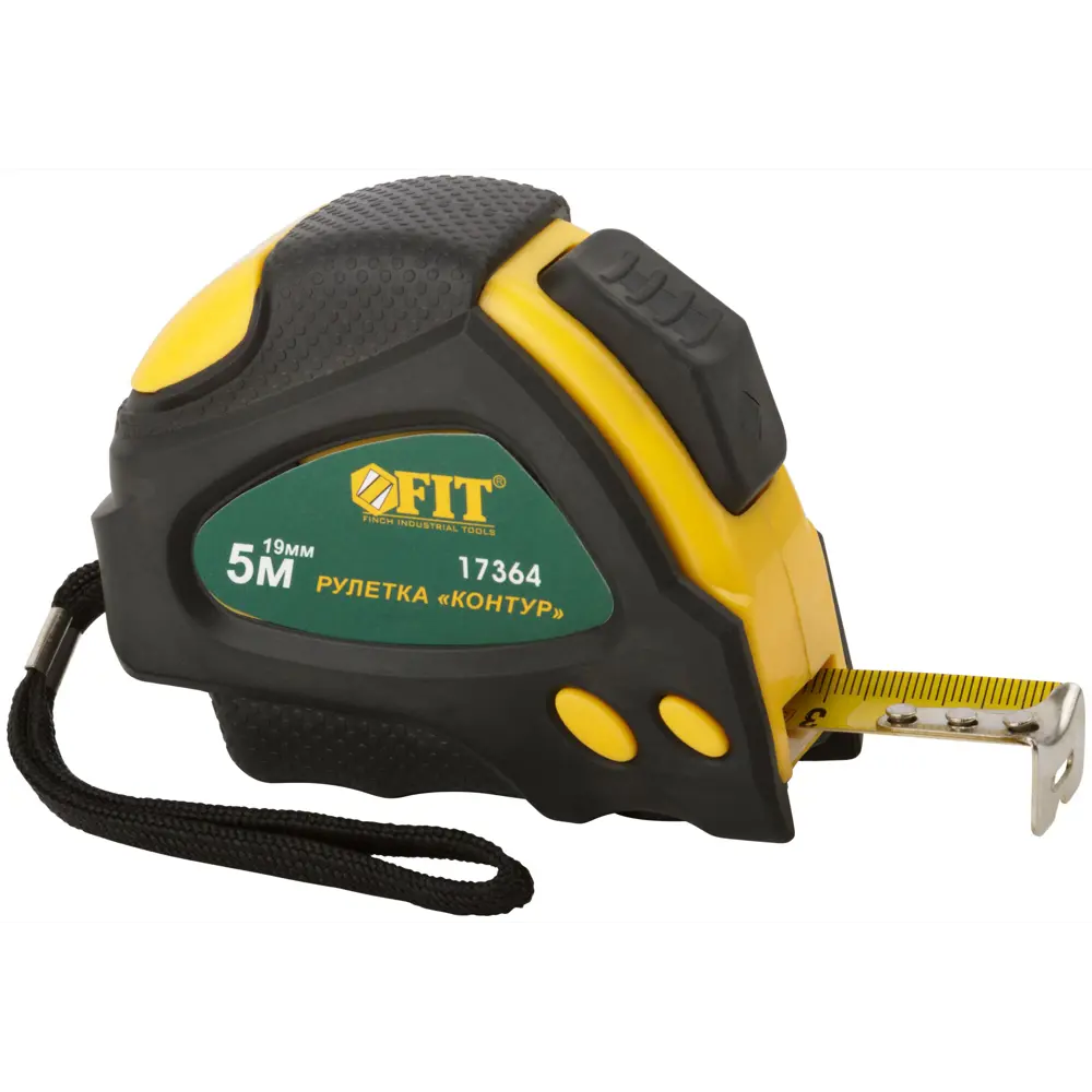 Рулетка Fit Контур, с автостопом, 5 м x 19 мм 83847326 STLM-2204887 