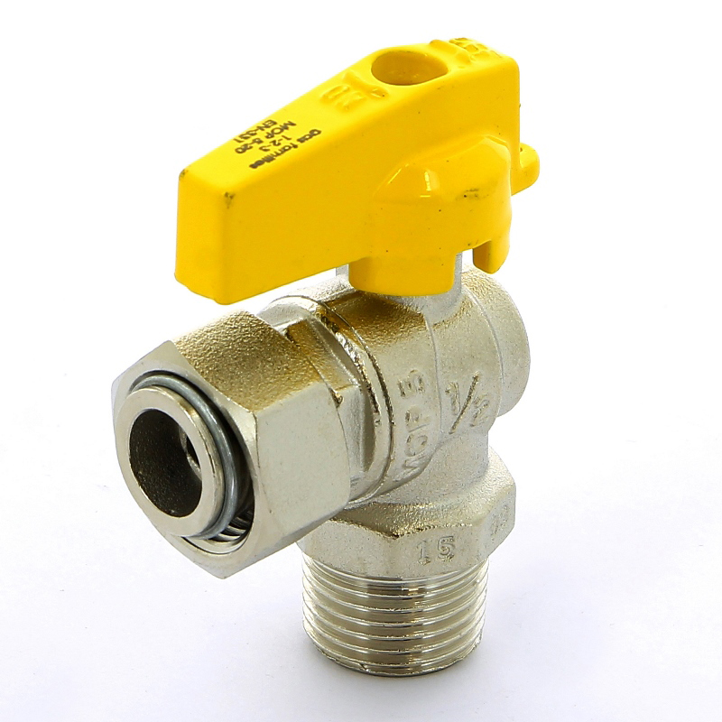 Кран шаровой для газа угловой флажок F.I.V. НН 1/2" FIV 8119R076 - Вид №5
