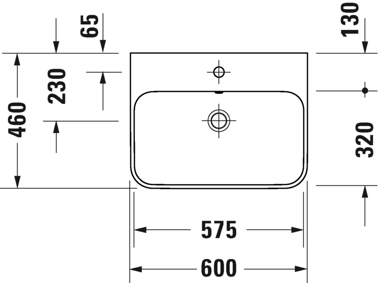 2360606160 Подвесная раковина настенная овальная Duravit Happy D.2 Plus - Вид №2