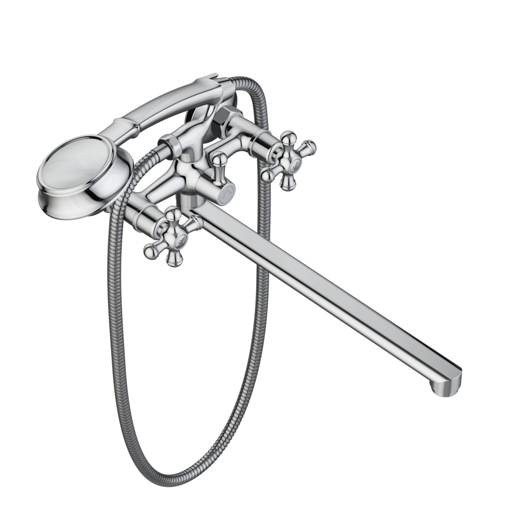 239500000 смеситель для ванны/душа с длинным изливом душ.гарнитуром шт Damixa Retro - Вид №1