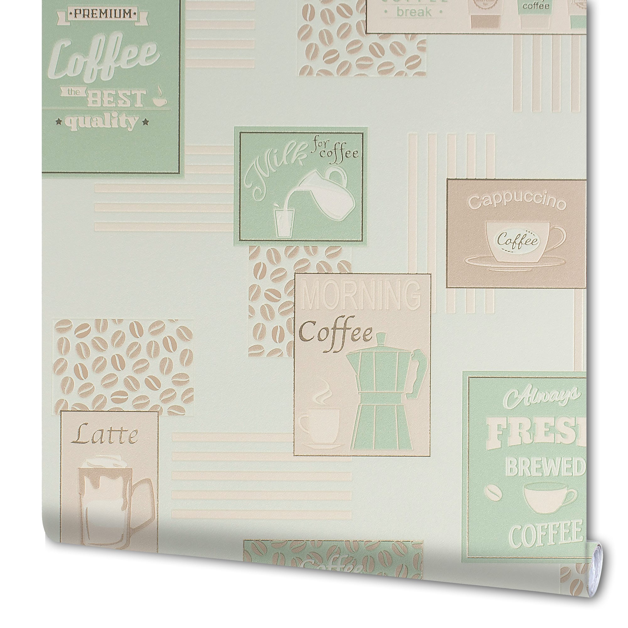 82938371 Обои виниловые зелёные 0.53 м 355 11 Мокко Santreyd 