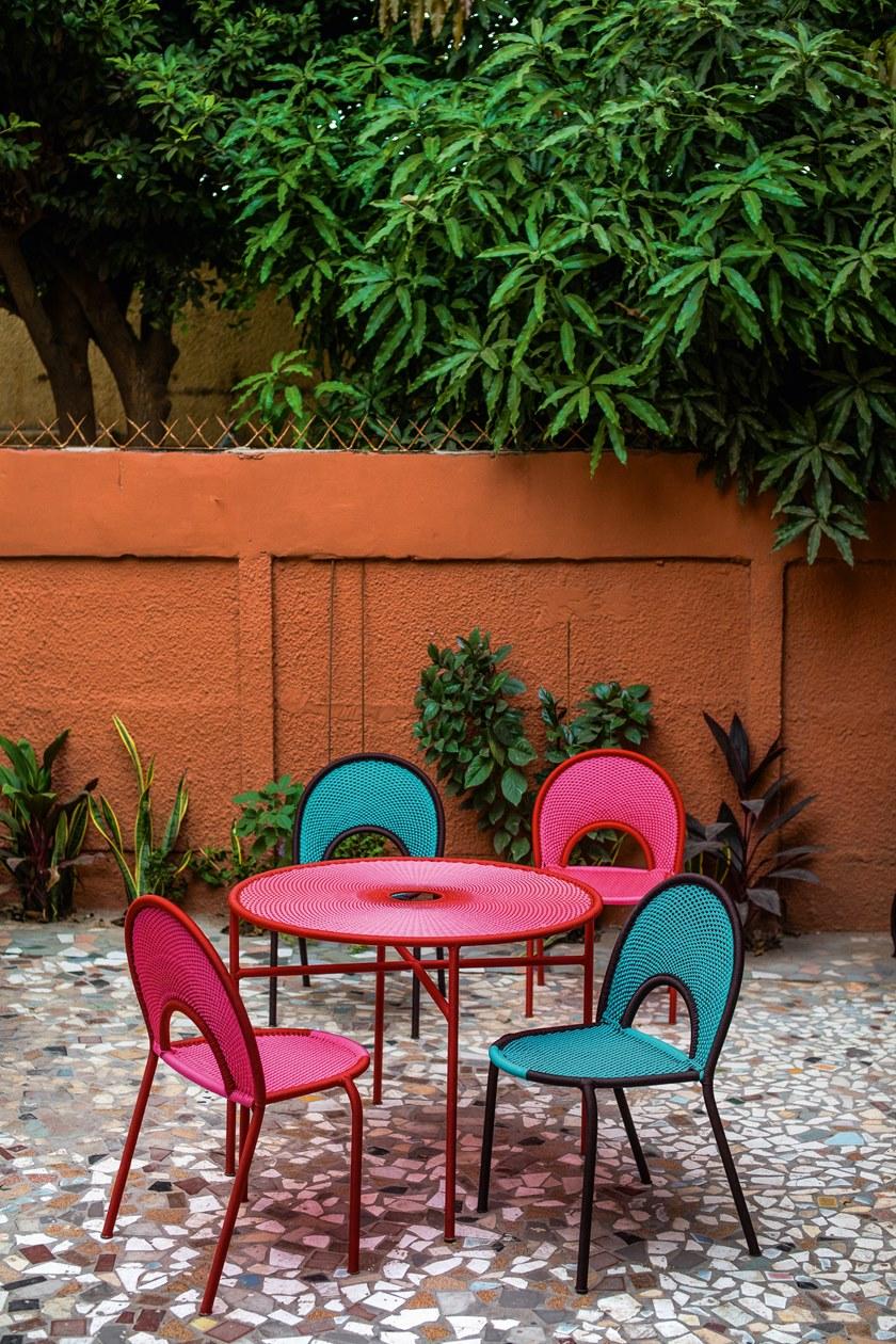 Moroso Круглый стол в стальных и цветных полиэтиленовых нитях M'afrique sun-id-1431149 - Вид №2
