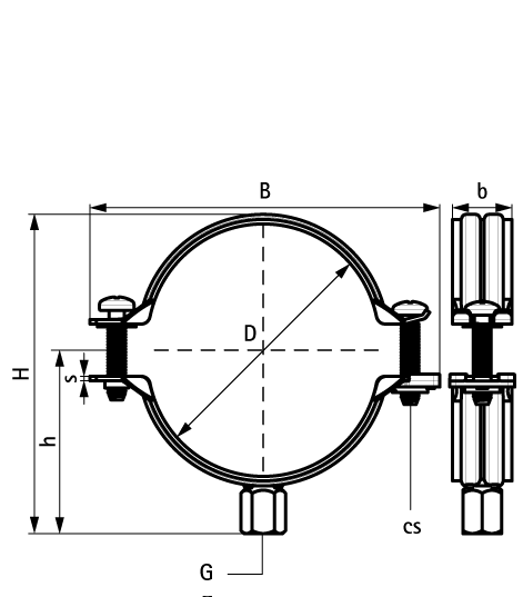 3008200 Bifix® G2 Хомуты (M8/10) (BUP1000) для изолированных, стальных, медных, чугунных и пластиковых (многослойных) труб walraven  - Вид №1