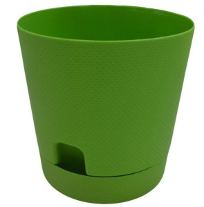 510-36 Горшок д/цветов с поддоном Waffle d=14 1,4 Л. зеленый Цветочная коллекция