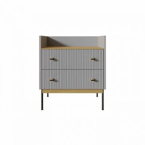 Тумба высокая с полкой 61х64 см светло-серая Land BRAGIN DESIGN LIVING 00-3862481 Серый