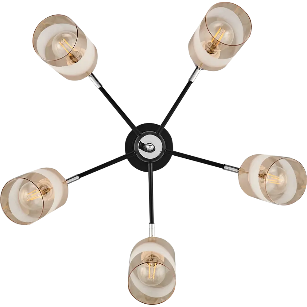 Люстра потолочная Jlight Leri 3177/5C, 5 ламп, 15 м², цвет бежевый/черный 84588700 STLM-2082697  - Вид №1