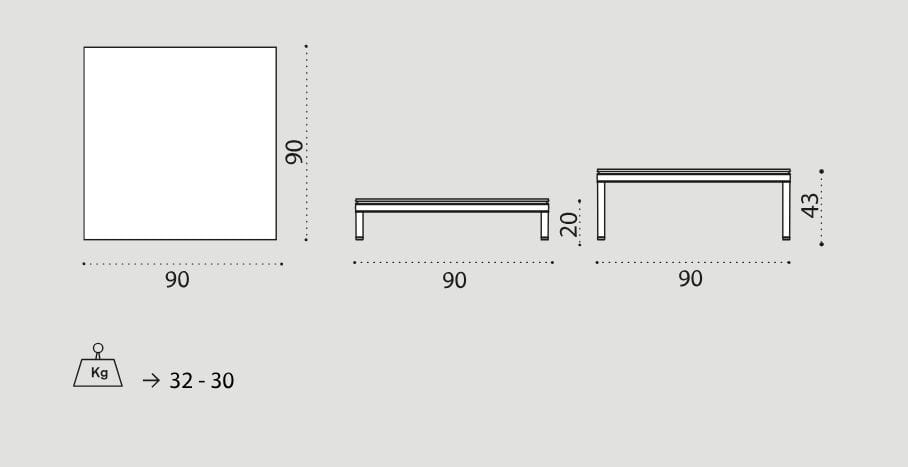 Травертин низкий садовый столик Ethimo Baia ARCH-00079632 - Вид №4