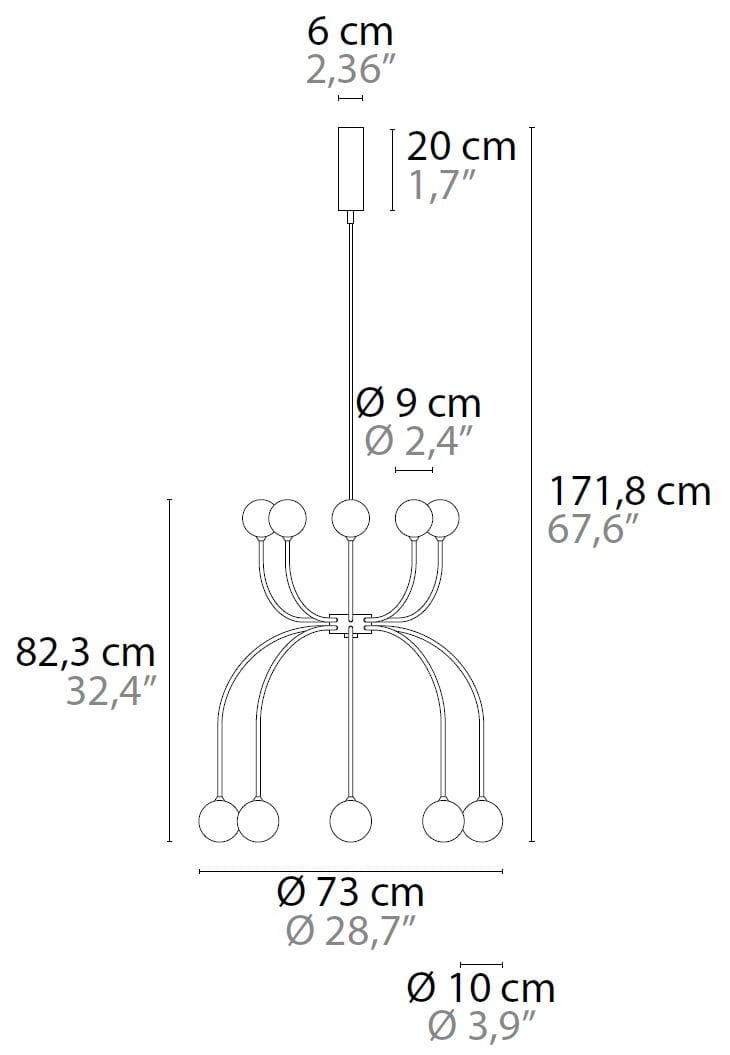 Пескоструйная стеклянная светодиодная люстра ILFARI Penélope ARCH-00081111 - Вид №3