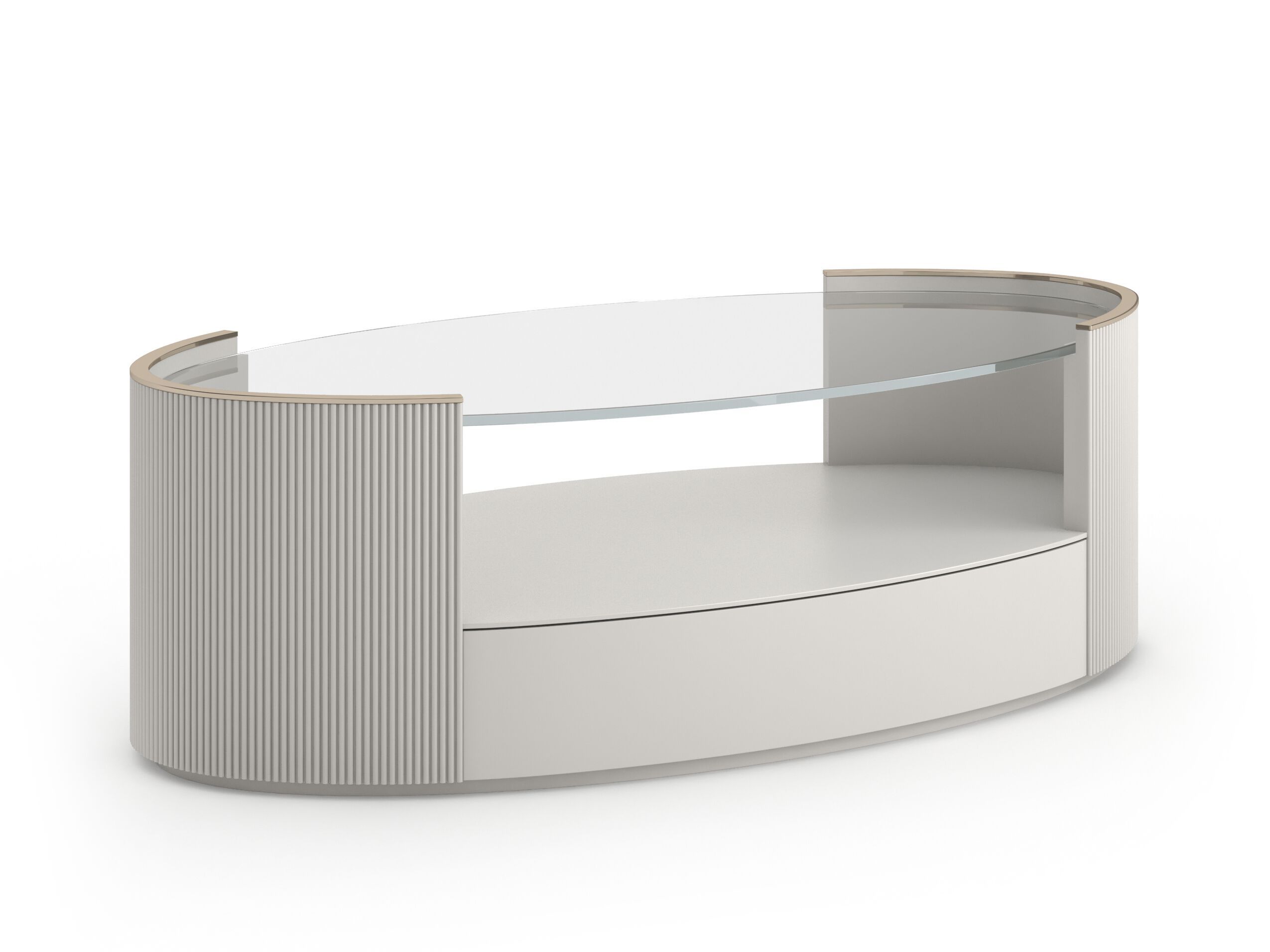 Стеклянный овальный журнальный столик Caracole Love ARCH-00029044