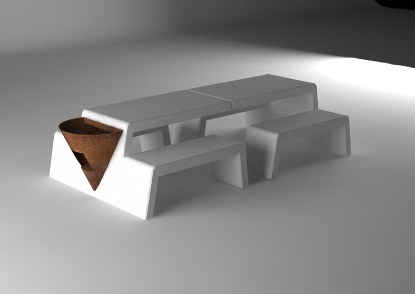 Manufatti Viscio Стол для общественных мест со встроенными скамейками sun-id-1375084 - Вид №4