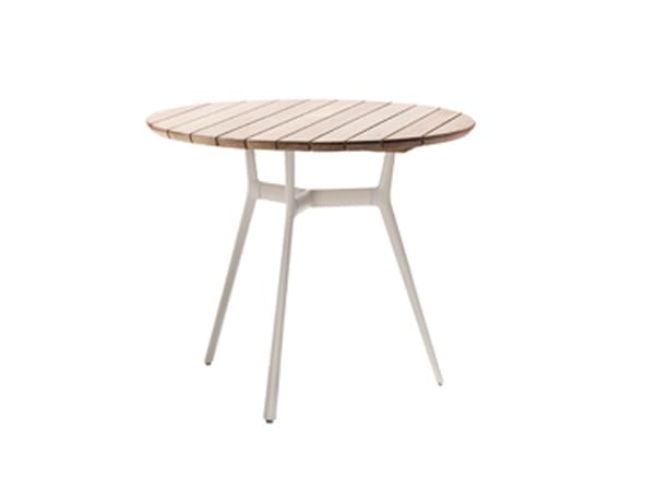 Алюминиевый и деревянный круглый садовый стол TRIBÙ Branch ARCH-00008609 - Вид №1