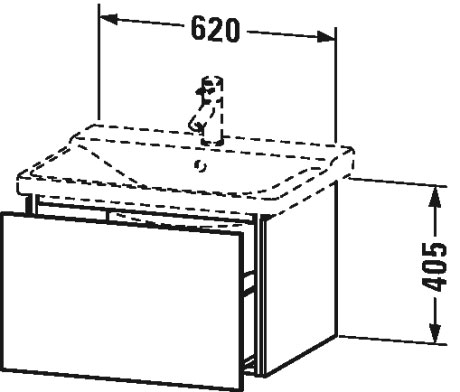 Тумбочка подвесная L-Cube #LC6144 620 x 481 мм Duravit LC614409191 - Вид №1
