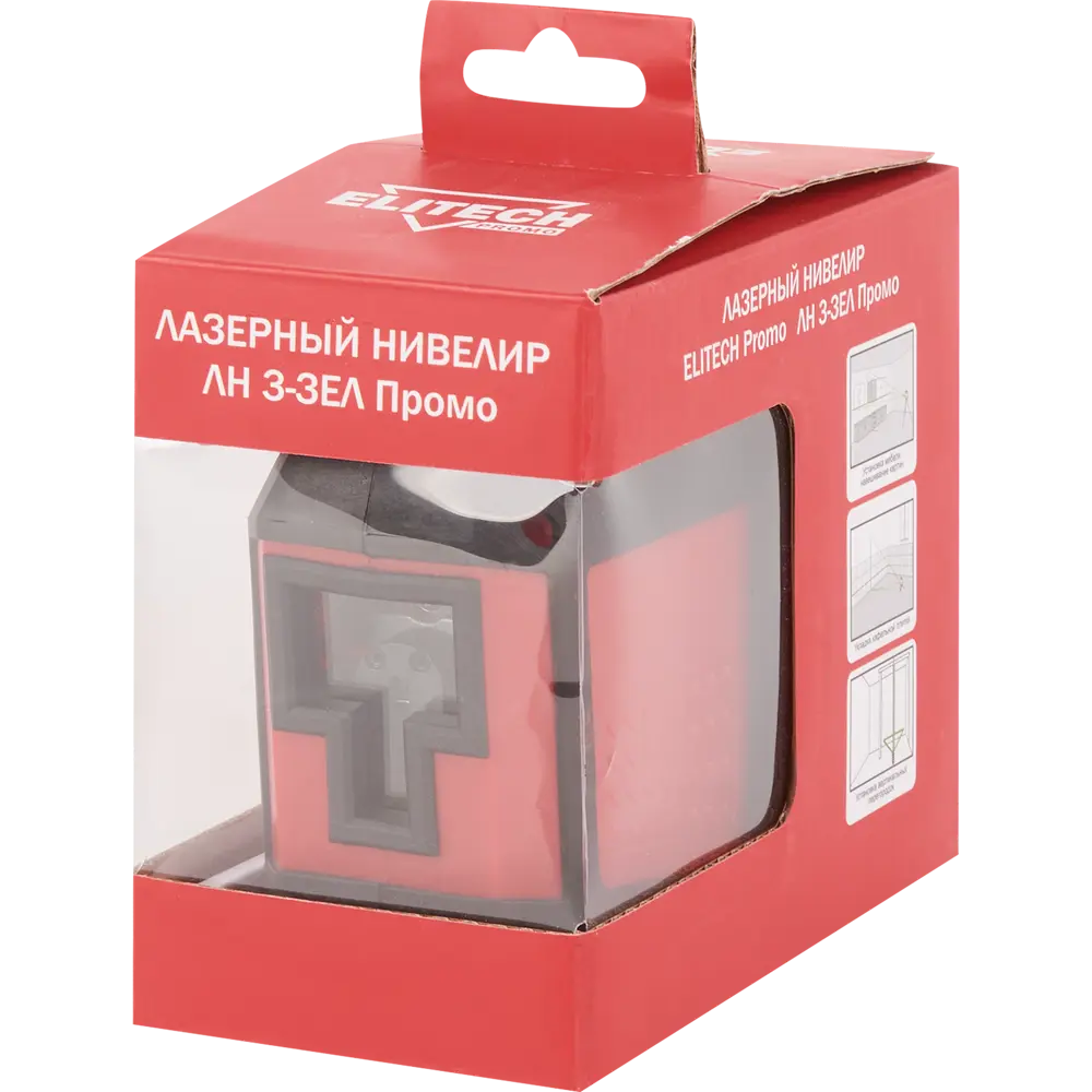 Уровень лазерный Elitech ЛН 3-ЗЕЛ зеленый луч, 15 м 84547707 STLM-2158469  - Вид №6